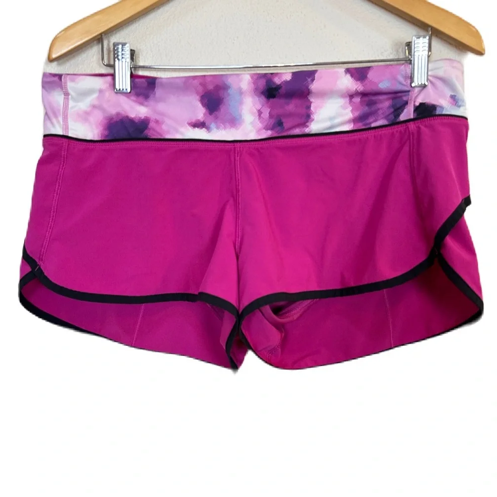 Lululemon Run Speed Short Pink 4-way Stretch Raspberry Blooming Pixie Women’s 10